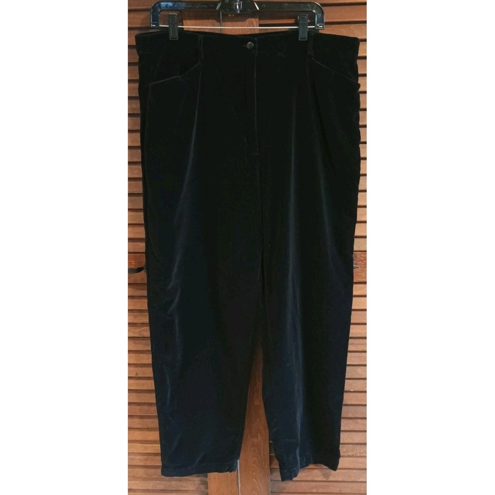 Susan Bristol Vintage Black Velvet Pants Womens Sz 16P Holiday Dressy